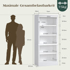 Bookcase 5-Tier 181CM Tall Book Shelf with Vertical