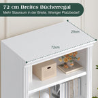 Bookcase 5-Tier 181CM Tall Book Shelf with Vertical