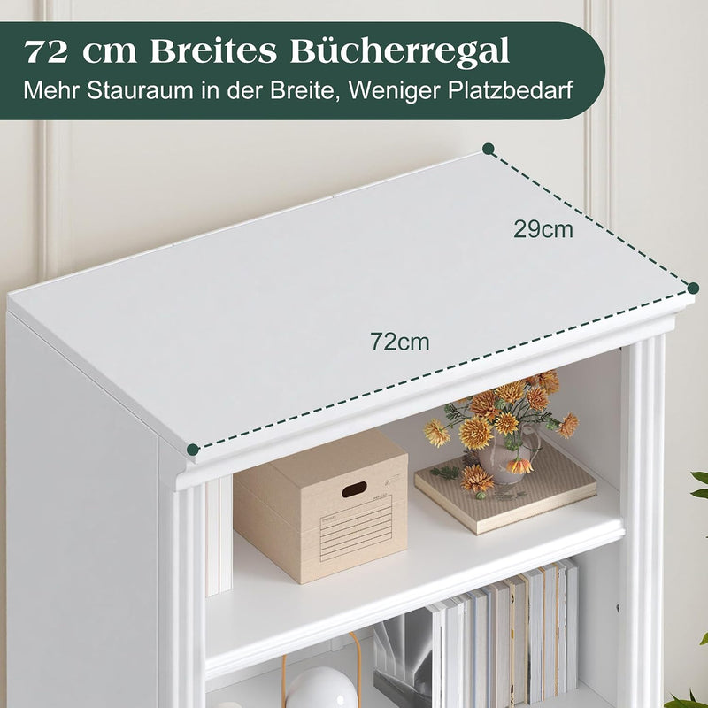 Bookcase 5-Tier 181CM Tall Book Shelf with Vertical