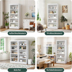 Bookcase 5-Tier 181CM Tall Book Shelf with Vertical