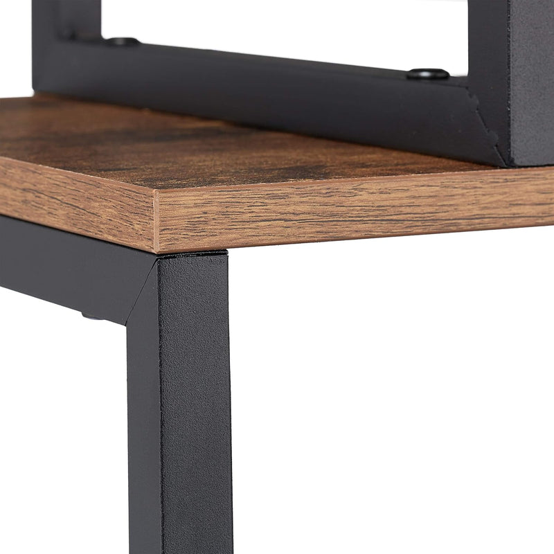 Bookcase Industrial Design 5 Open Levels MDF Metal
