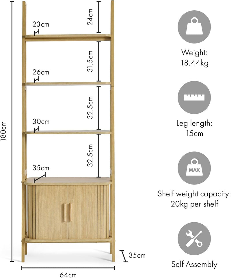 Bookcase Light Wood Effect
