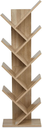 Bookcase Tree Bookshelf 8 Tier Floor Standing Wooden