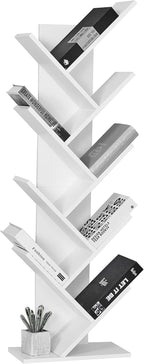 Bookcase Tree Bookshelf 8 Tier Floor Standing Wooden