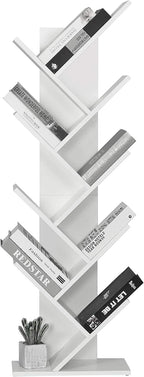 Bookcase Tree Bookshelf 8 Tier Floor Standing Wooden