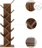 Bookcase Tree Bookshelf 8 Tier Floor Standing Wooden