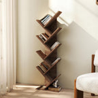 Bookcase Tree Bookshelf 8 Tier Floor Standing Wooden
