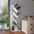 Bookcase Tree Bookshelf 8 Tier Floor Standing Wooden