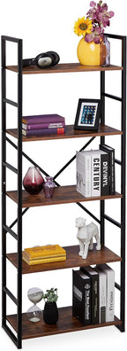 Bookcase with 5 Levels Industrial Look