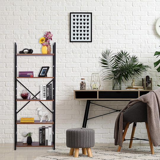 Bookcase with 5 Levels Industrial Look