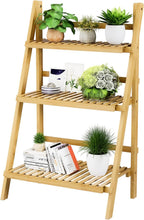 Bookshelf with Drawers 4-Tier Bamboo Bookcase Ladder Shelf
