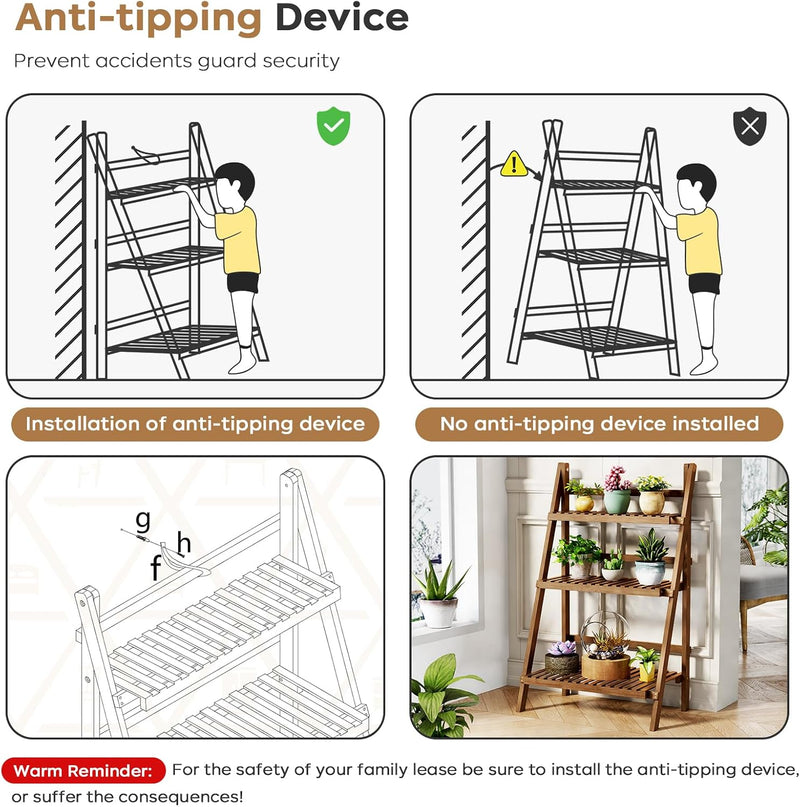 Bookshelf with Drawers 4-Tier Bamboo Bookcase Ladder Shelf