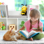 Bookcase with Seat Cushion Book Shelf 6 Compartments