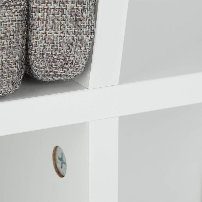 Bookcase with Seat Cushion Book Shelf 6 Compartments