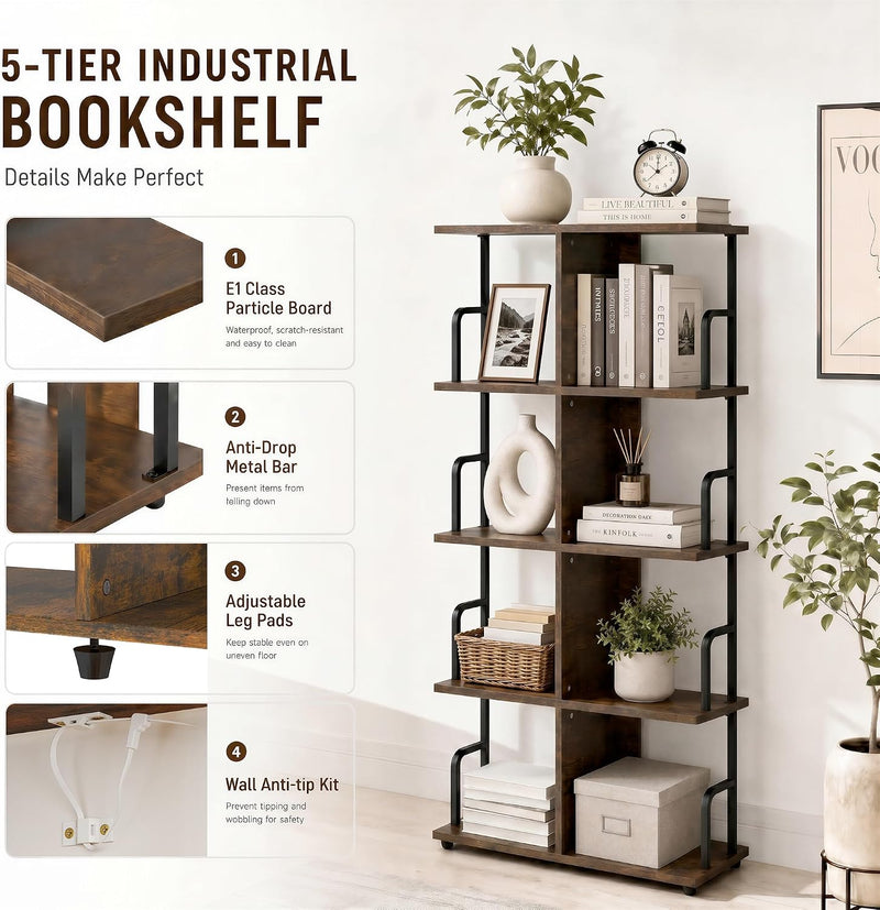 Bookshelf 3 Tier Bookcase Room Divider Shelves