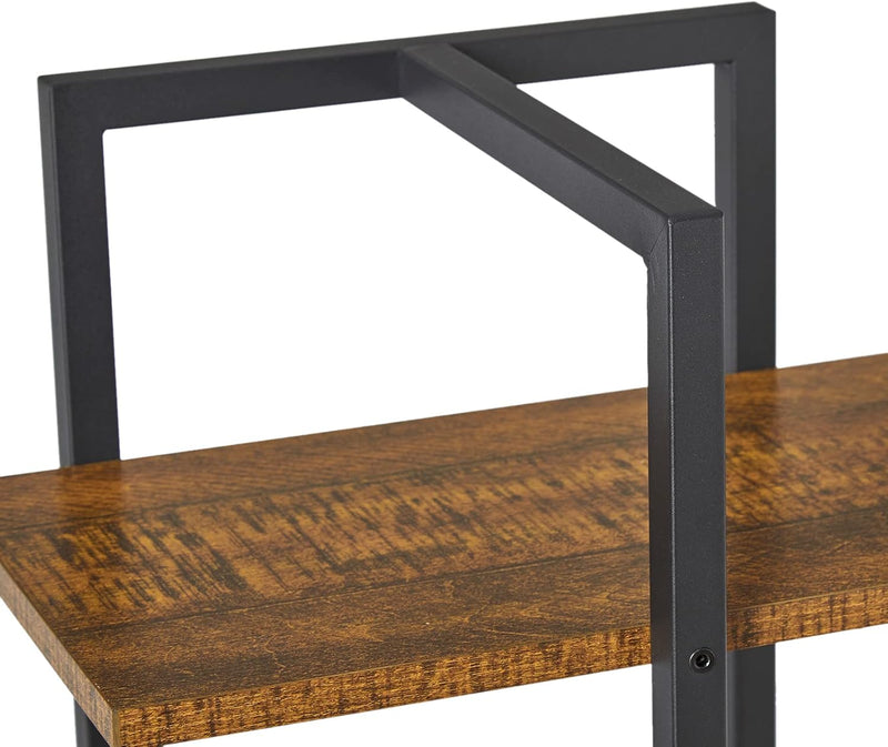 Bookshelf 5 Tier Asymmetrical Staggered Display Shelf Rustic