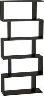 Bookshelf 5-Tier Geometric Bookcase S Shaped Book Shelves