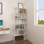 Bookshelf 6-Tier Geometric Bookcase S Shaped Book Shelves