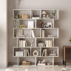 Bookshelf 6-Tier Geometric Bookcase S Shaped Book Shelves