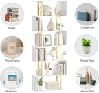 Bookshelf 6-Tier Geometric Bookcase S Shaped Book Shelves