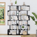 Bookshelf 6-Tier Geometric Bookcase S Shaped Book Shelves