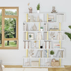 Bookshelf 6-Tier Geometric Bookcase S Shaped Book Shelves