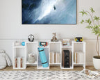 Bookshelf 6-Tier Geometric Bookcase S Shaped Book Shelves