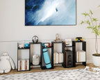 Bookshelf 6-Tier Geometric Bookcase S Shaped Book Shelves