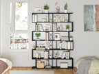 Bookshelf 6-Tier Geometric Bookcase S Shaped Book Shelves