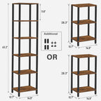 Bookshelf 6-Tier Tall Book Shelf Narrow Bookcase