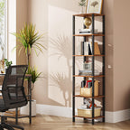 Bookshelf 6-Tier Tall Book Shelf Narrow Bookcase