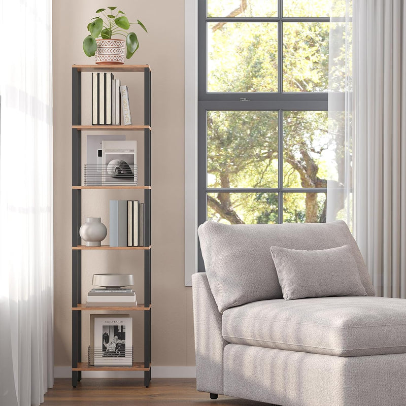 Bookshelf 6-Tier Tall Book Shelf Narrow Bookcase