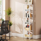 Bookshelf 6-Tier Tall Book Shelf Narrow Bookcase