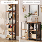 Bookshelf 6-Tier Tall Book Shelf Narrow Bookcase