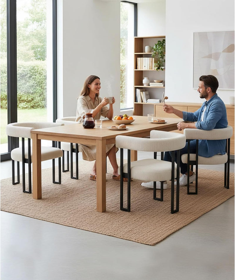 Boucle Dining Chair Corduroy Upholstered Room Chairs Kitchen