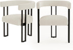 Boucle Upholstered Dining Chairs Corduroy Kitchen Room (Set of 2)