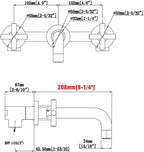 Brass Concealed Wall Mounted Bathroom Basin Sink Mixer
