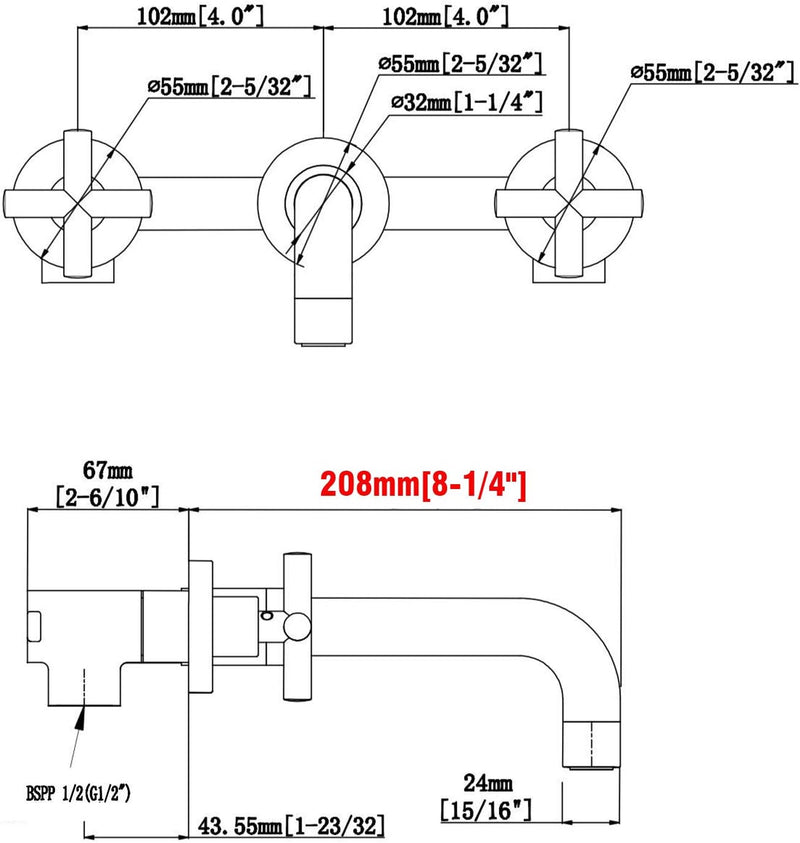 Brass Concealed Wall Mounted Bathroom Basin Sink Mixer