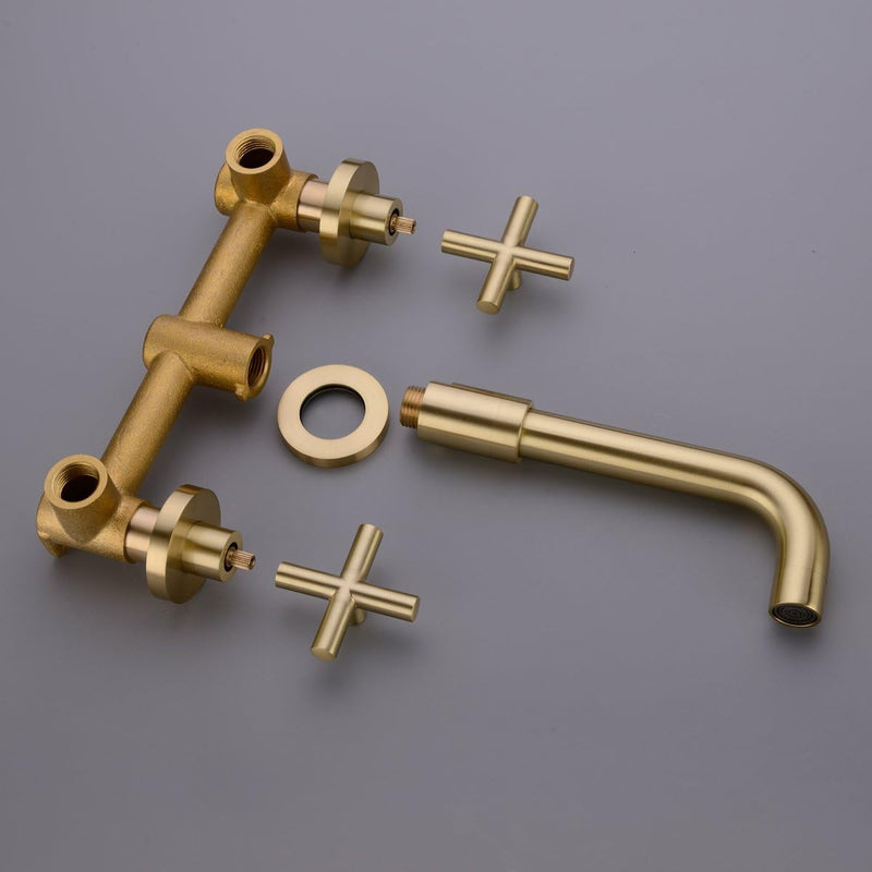 Brass Concealed Wall Mounted Bathroom Basin Sink Mixer