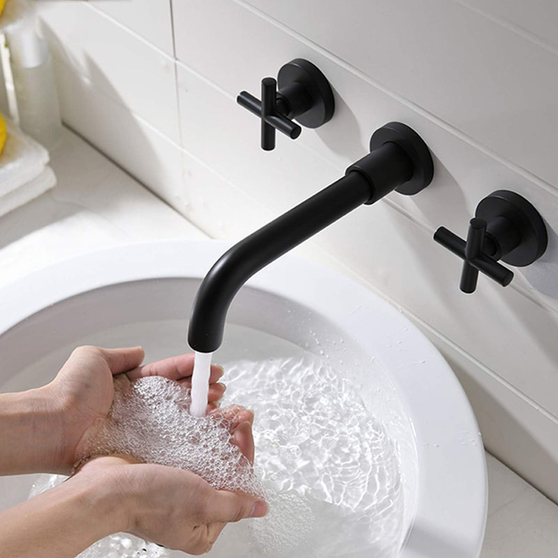 Brass Concealed Wall Mounted Bathroom Basin Sink Mixer