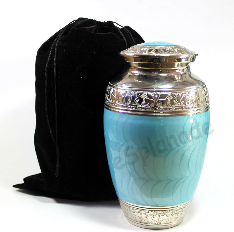 Brass Cremation Urn Memorial Human Ashes Container Jar