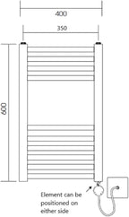 Brass Electric Wifi Towel Rail 400MM