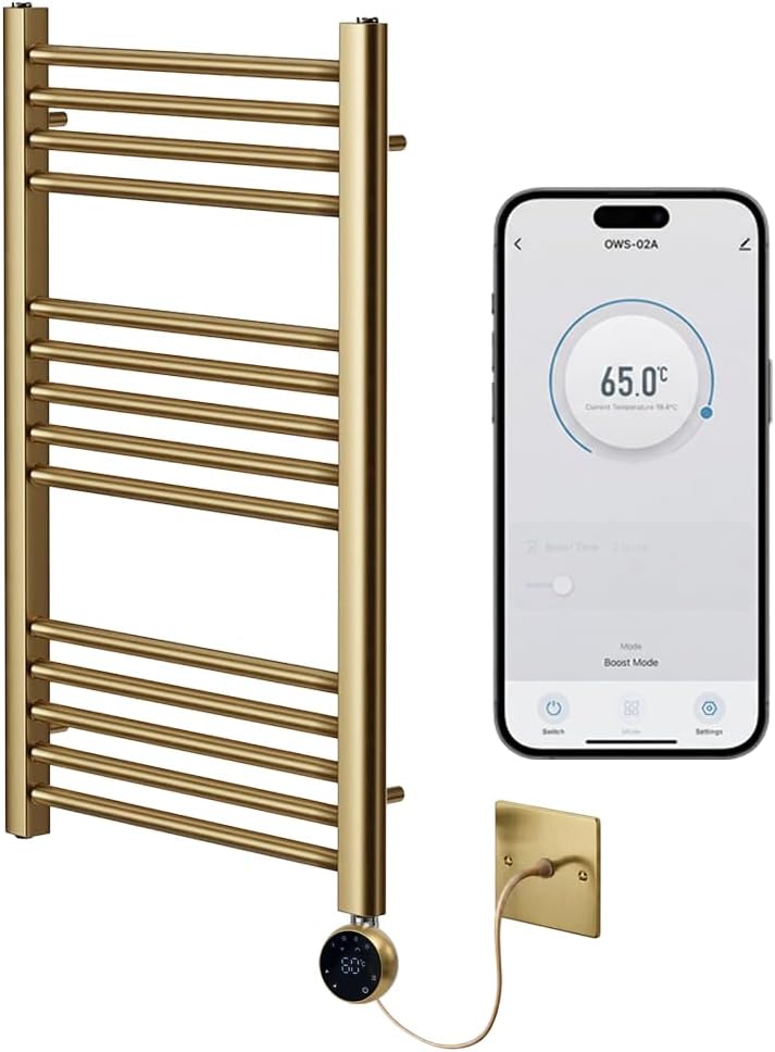Brass Electric Wifi Towel Rail 400MM