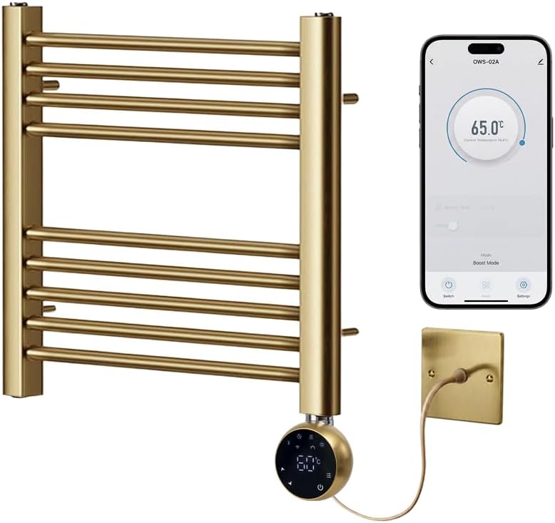 Brass Electric Wifi Towel Rail 400MM