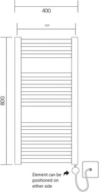Brass Electric Wifi Towel Rail 400MM