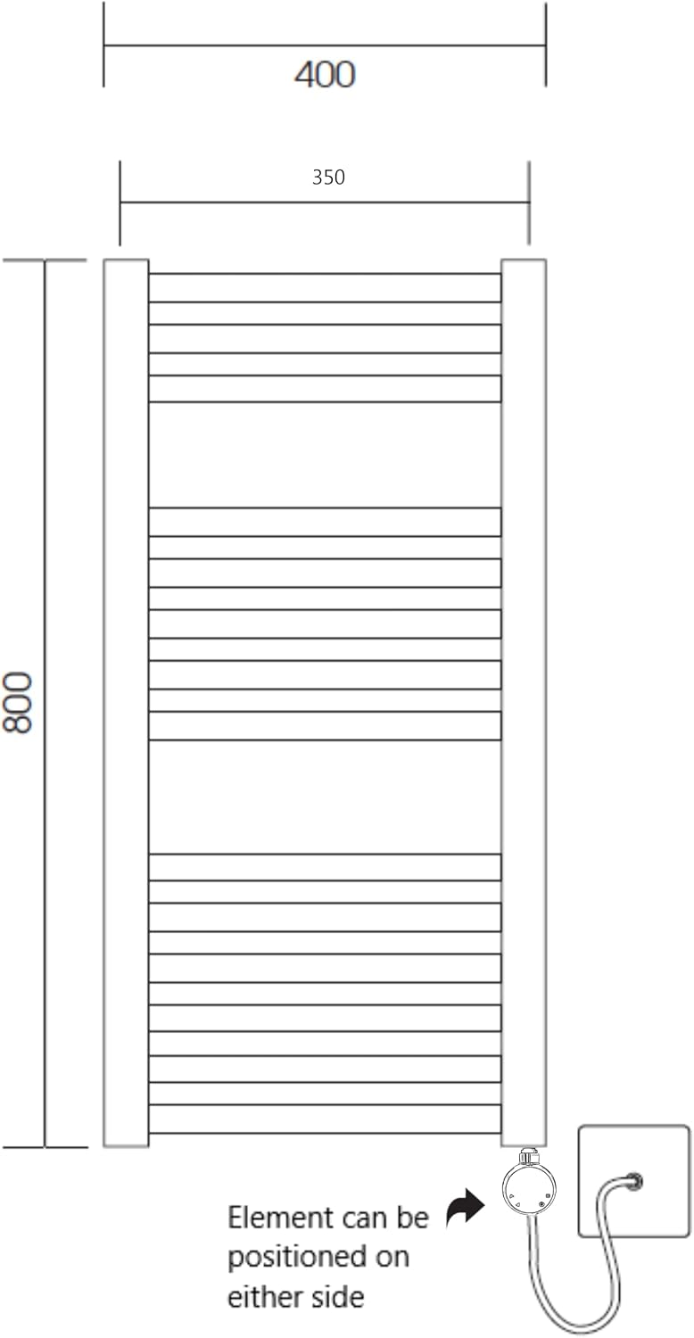 Brass Electric Wifi Towel Rail 400MM