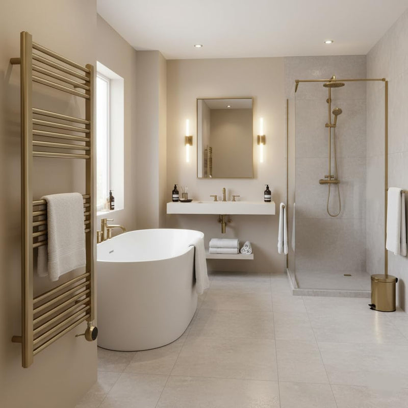 Brass Electric Wifi Towel Rail 400MM