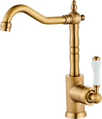 Brass Kitchen Sink Faucet Single Handle Bar