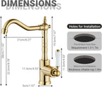 Brass Kitchen Sink Faucet Single Handle Bar