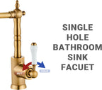 Brass Kitchen Sink Faucet Single Handle Bar